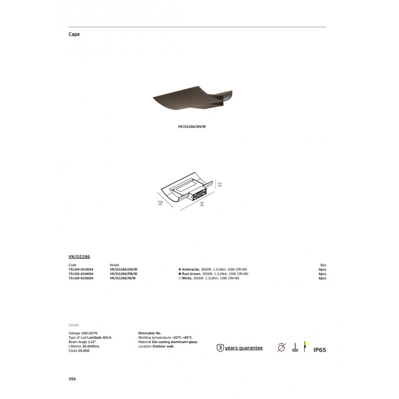 LED ПАНЕЛ VK/02286/AN/W LED ПАНЕЛ VK/02286/AN/W