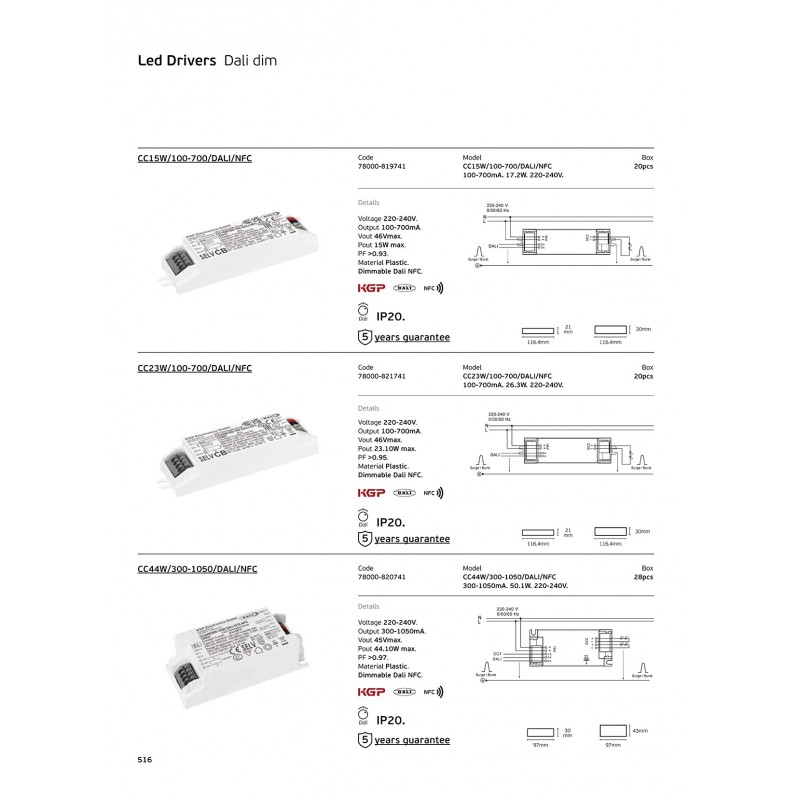 LED ДРАЙВЪР CC44W/300-1050/DALI/NFC LED ДРАЙВЪР CC44W/300-1050/DALI/NFC