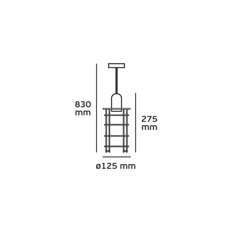 ПЕНДЕЛ COPPER 1X60W E27 ЧЕРЕН