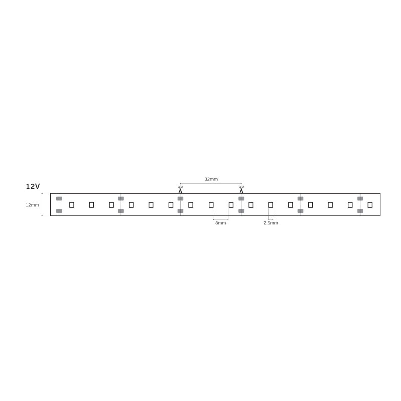 LED ЛЕНТА 3528 96 LED/M 12V БЯЛА