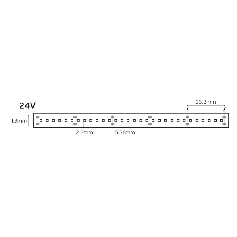 LED ЛЕНТА 24V 16W/M 927 180LED/M