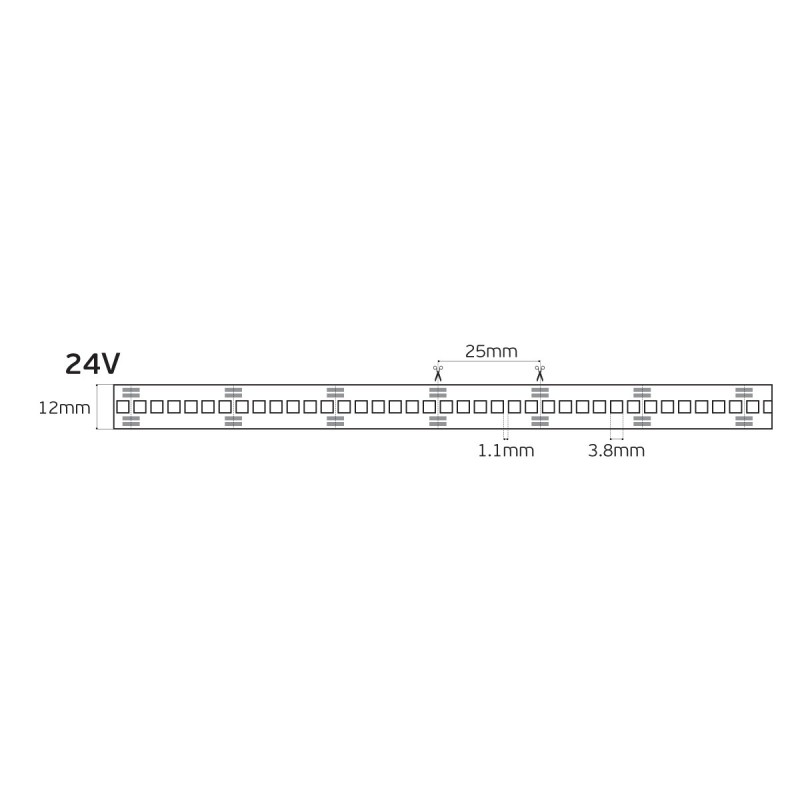 LED ЛЕНТА 24V RGB 3838 60LED/M 14.4W/M