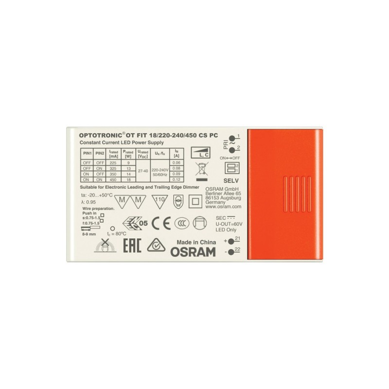 ЗАХРАНВАНЕ VK/OT FIT 18W 220-240V 450MA ЗАХРАНВАНЕ VK/OT FIT 18W 220-240V 450MA