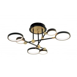 ПЛАФОН PERSA LED 6L 50W 3000K ЧЕРЕН/ЗЛАТЕН