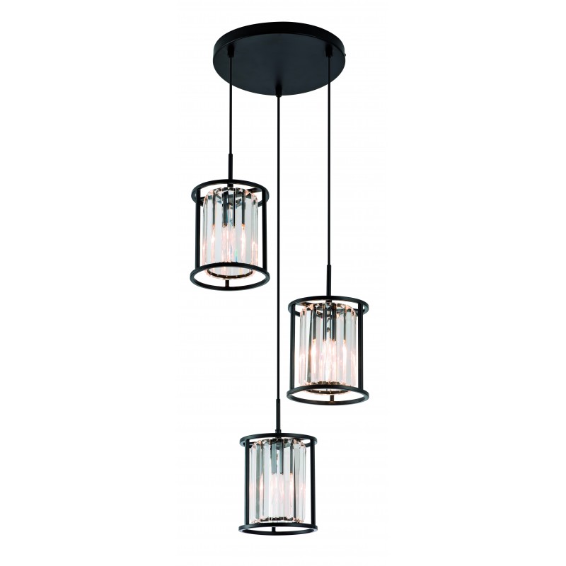 ПЕНДЕЛ RONDA 3 X E14 40W ПРОЗРАЧЕН / МАТ ЧЕРЕН ПЕНДЕЛ RONDA 3 X E14 40W ПРОЗРАЧЕН / МАТ ЧЕРЕН