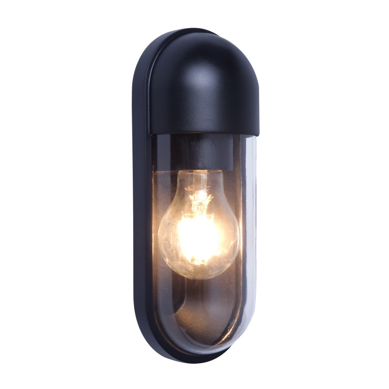 СТЕННА ЛАМПА H:240 L:96 H:240 P:88 1X15W ЧЕРНА IP54