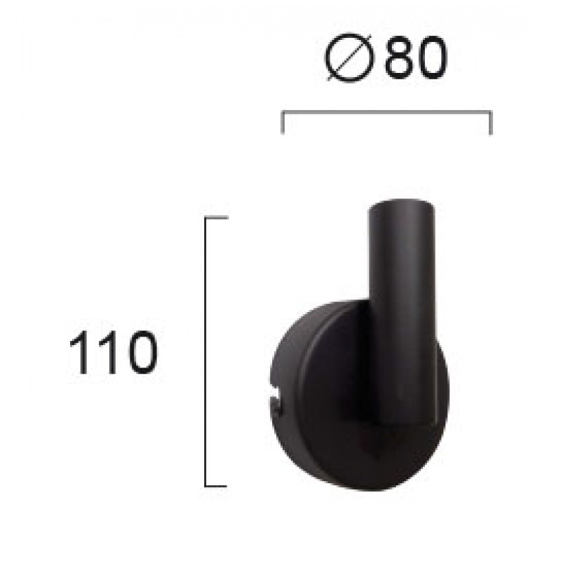 СТЕННА ЛАМПА DUCT LED 3W ЧЕРЕН