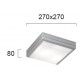 ПЛОСКА ТАВАННА ЛАМПА LEROS E27 LED 2X18W СИВА