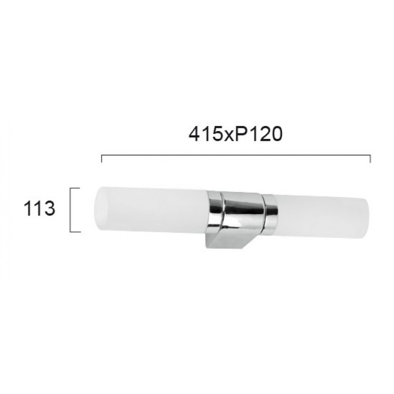 СТЕННА ЛАМПА ROBERT E14 2X42W БЯЛА/ХРОМ СТЕННА ЛАМПА ROBERT E14 2X42W БЯЛА/ХРОМ