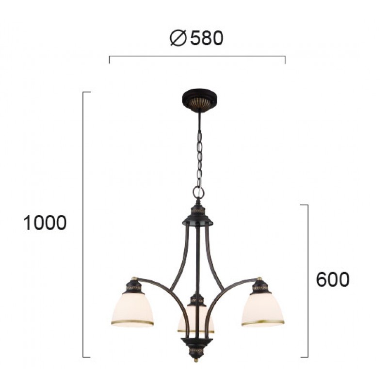 ПЛАФОН CLAIR 3 X E27 580MM БЯЛ/КАФЯВ ПЛАФОН CLAIR 3 X E27 580MM БЯЛ/КАФЯВ