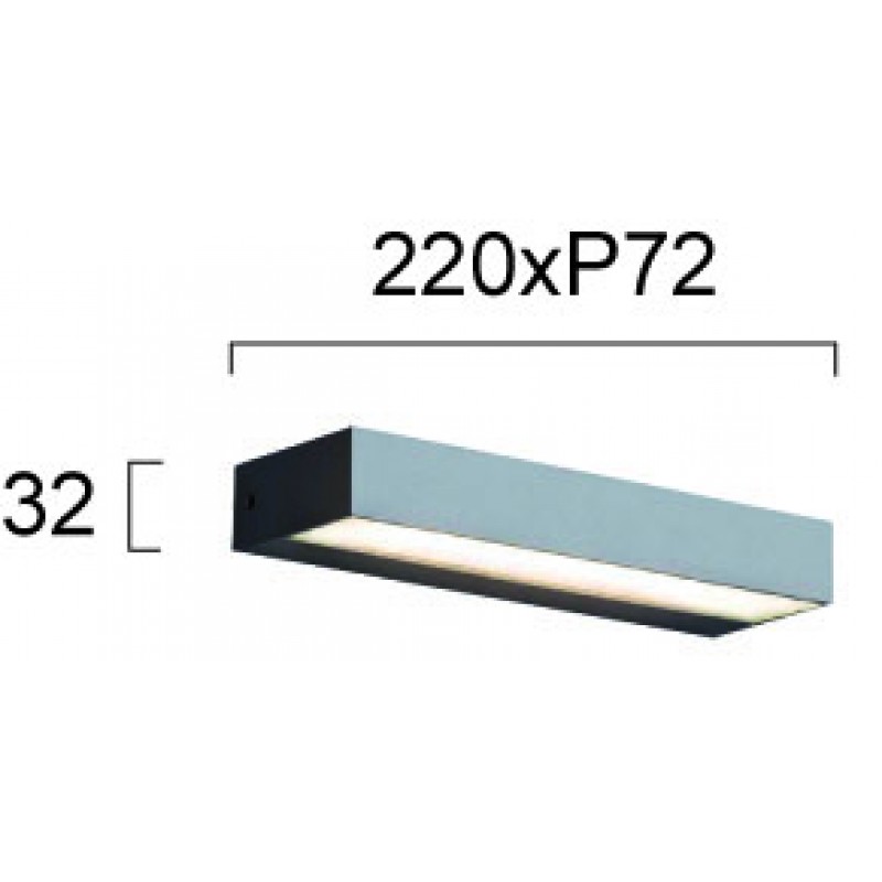 LED СТЕННА ЛАМПА L 220 TECH 12W СИВА LED СТЕННА ЛАМПА L 220 TECH 12W СИВА