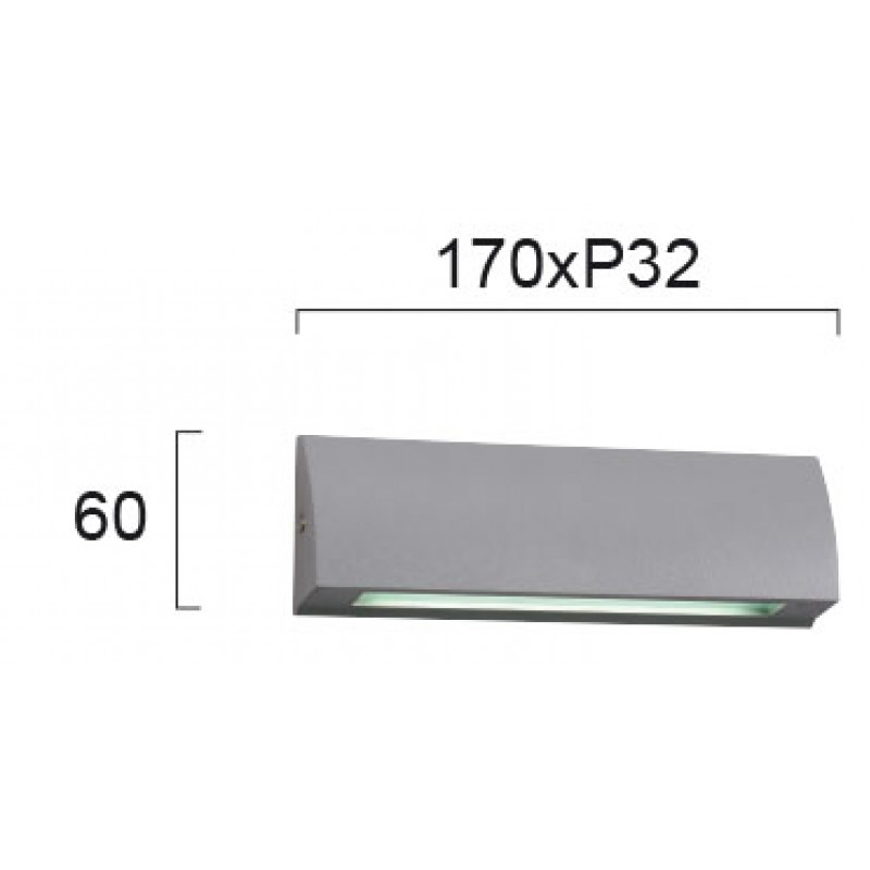 СТЕНЕН АПЛИК ЗА ЕКСТЕРИОР L 170X60 TECH СТЕНЕН АПЛИК ЗА ЕКСТЕРИОР L 170X60 TECH