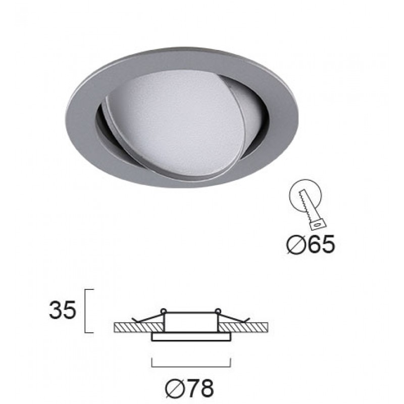 ВГРАДЕН СПОТ SILVER NOX LED МОДУЛ 3,9W СИВ ВГРАДЕН СПОТ SILVER NOX LED МОДУЛ 3,9W СИВ