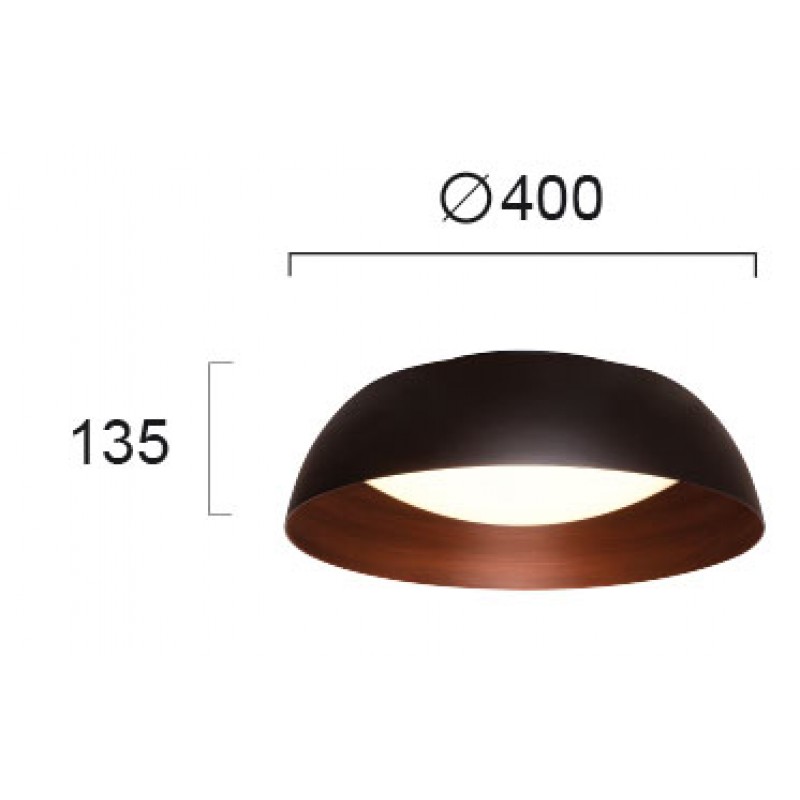 LED ПЛАФОН ЧЕСТЪР 24W 3000K ЧЕРЕН/КАФЯВ