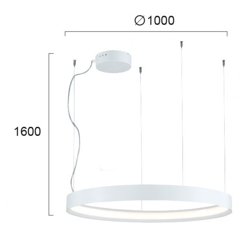 ПЕНДЕЛ VERDI LED 87W 3000K БЯЛ ПЕНДЕЛ VERDI LED 87W 3000K БЯЛ