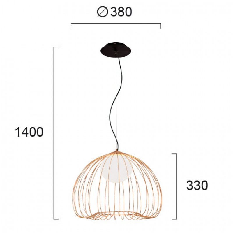ПЕНДЕЛ LEVIK G9 1X40W ЗЛАТО/ЧЕРНО