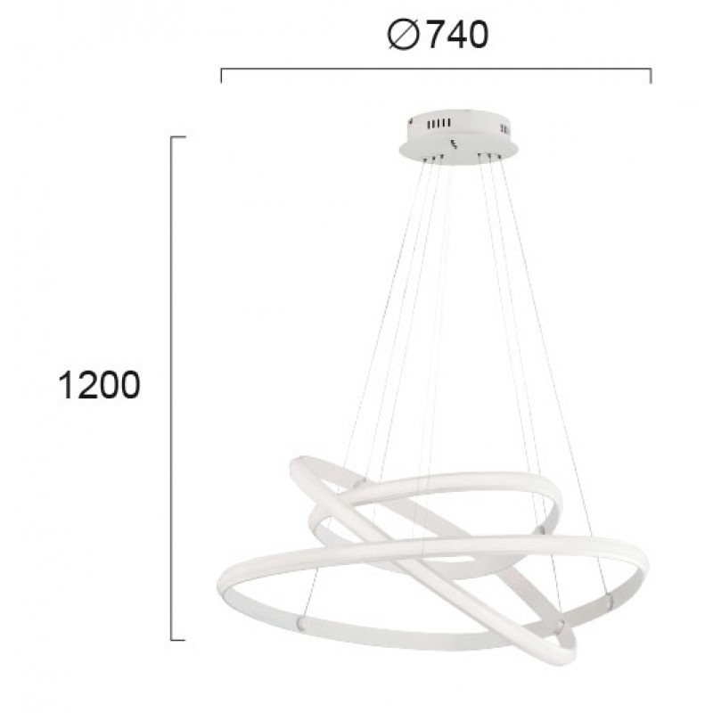 ПЕНДЕЛ COZI LED 57,6W 3100K 3600 LM БЯЛ ПЕНДЕЛ COZI LED 57,6W 3100K 3600 LM БЯЛ