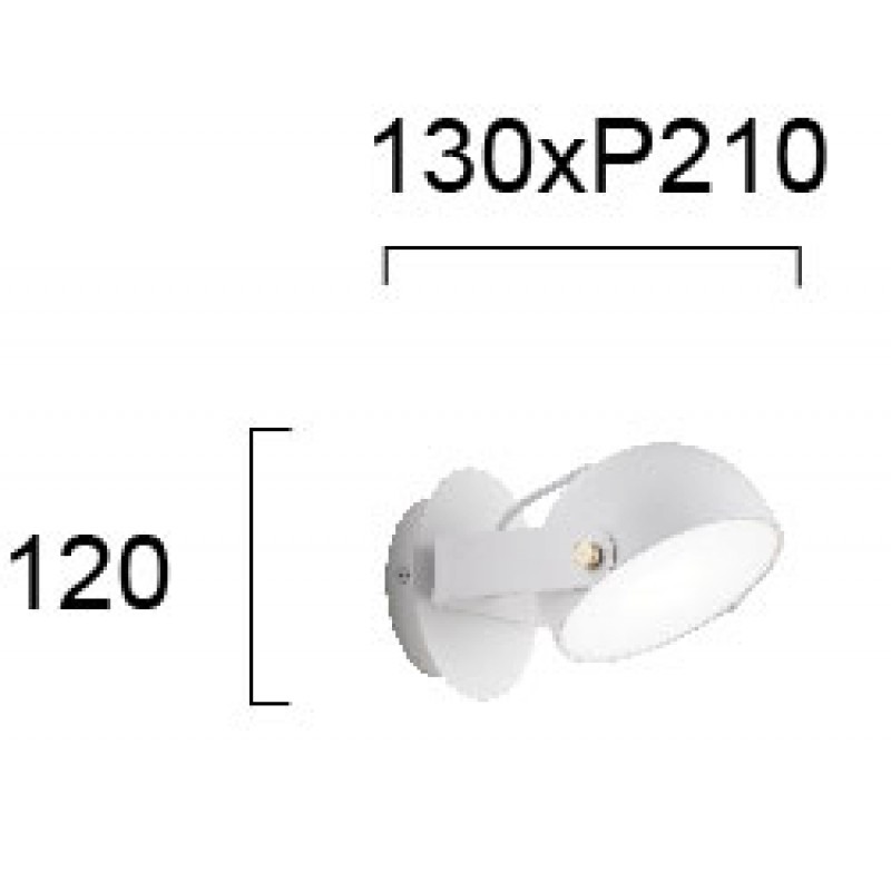СТЕННА ЛАМПА ХЕМИ БЯЛА LED 5,8W 3000K СТЕННА ЛАМПА ХЕМИ БЯЛА LED 5,8W 3000K