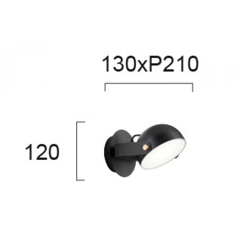 СТЕННА ЛАМПА HEMI LED 5,8W ЧЕРНА СТЕННА ЛАМПА HEMI LED 5,8W ЧЕРНА