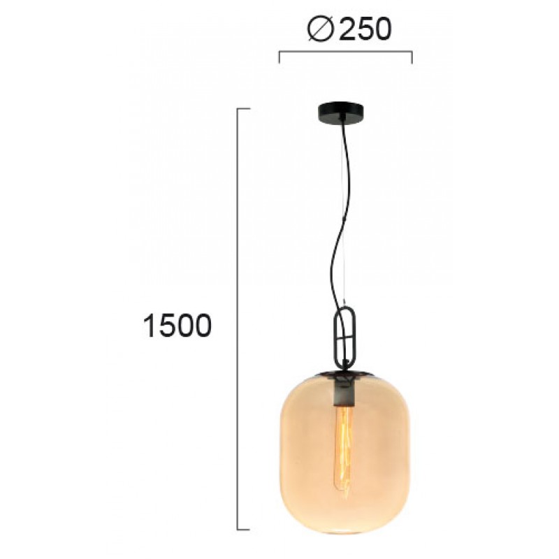 ПЕНДЕЛ AMBER D 250 РЕТРО ЧЕРЕН/КЕХЛИБАР ПЕНДЕЛ AMBER D 250 РЕТРО ЧЕРЕН/КЕХЛИБАР