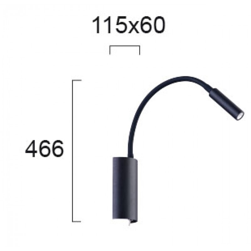 СТЕНЕН СПОТ BLACK MATRIX 4W ЧЕРЕН