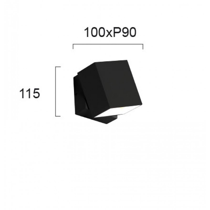 СТЕННА ЛАМПА QUADRO LED 6W ЧЕРНА IP54 СТЕННА ЛАМПА QUADRO LED 6W ЧЕРНА IP54