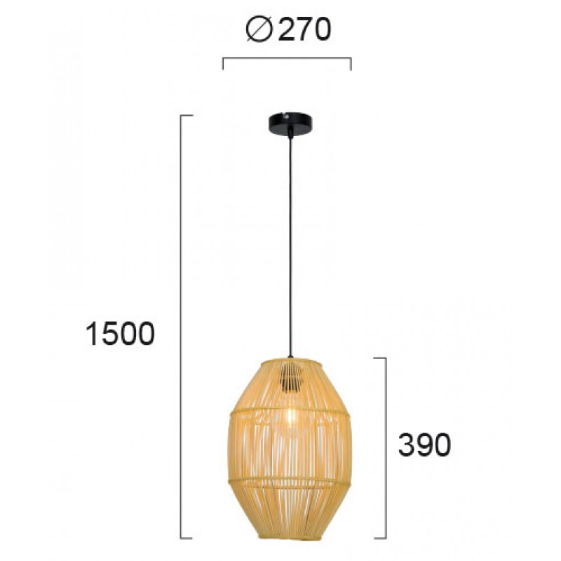 ПЕНДЕЛ ANTEO E27 70W ЧЕРЕН/НАТУРАЛЕН ПЕНДЕЛ ANTEO E27 70W ЧЕРЕН/НАТУРАЛЕН