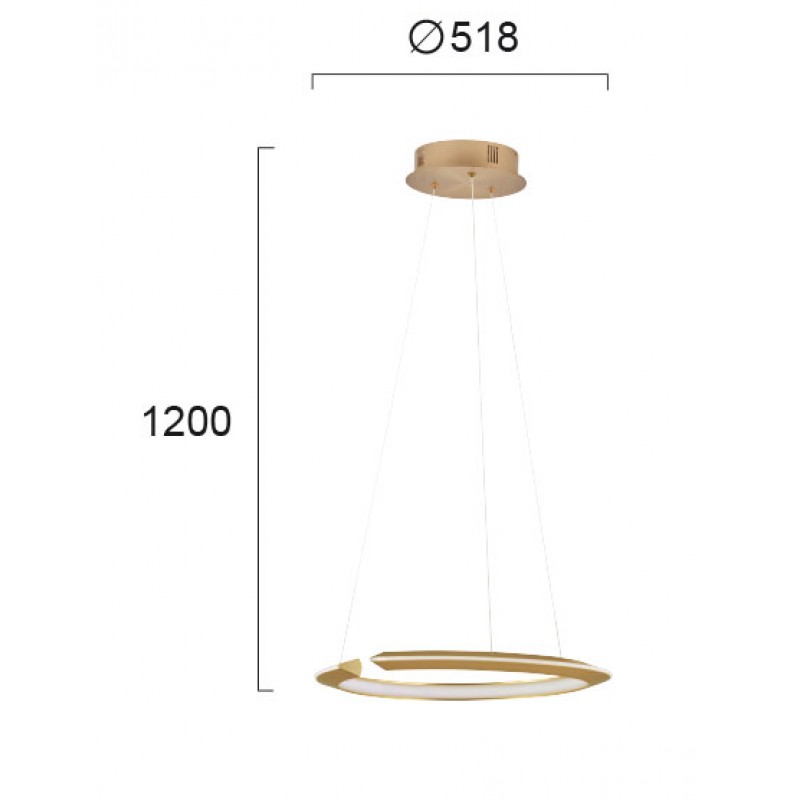 ПЕНДЕЛ MERLIN LED МОДУЛ 41,9W ЗЛАТИСТ МЕТАЛ IP20 ПЕНДЕЛ MERLIN LED МОДУЛ 41,9W ЗЛАТИСТ МЕТАЛ IP20