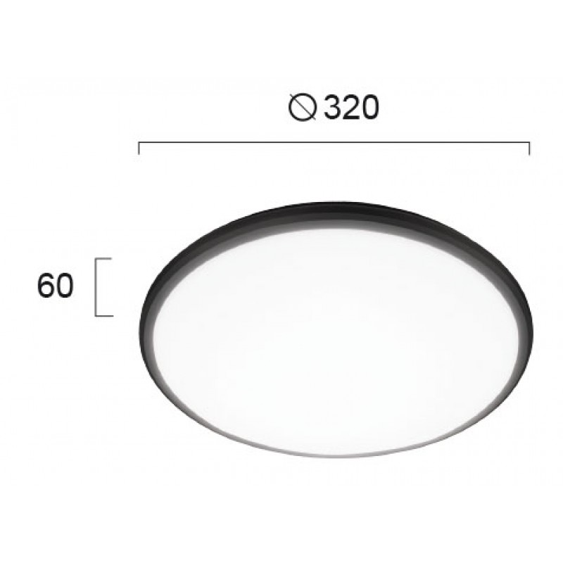 LED ПЛАФОН РОНИ 25W 3000K ЧЕРЕН/БЯЛ