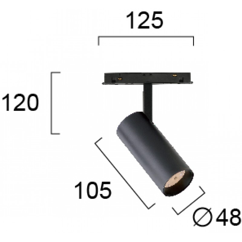 SPOT TRACK 10W МАГНИТЕН LED МОДУЛ 3000K ЧЕРЕН
