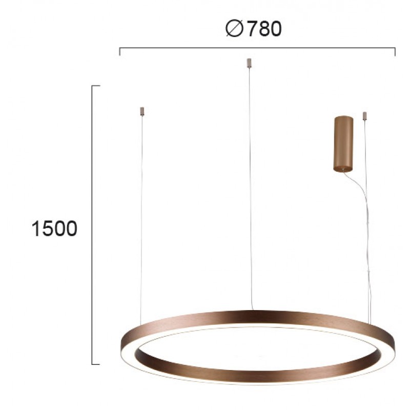 ПЕНДЕЛ D 780 CHOCO С LED МОДУЛ 60W
