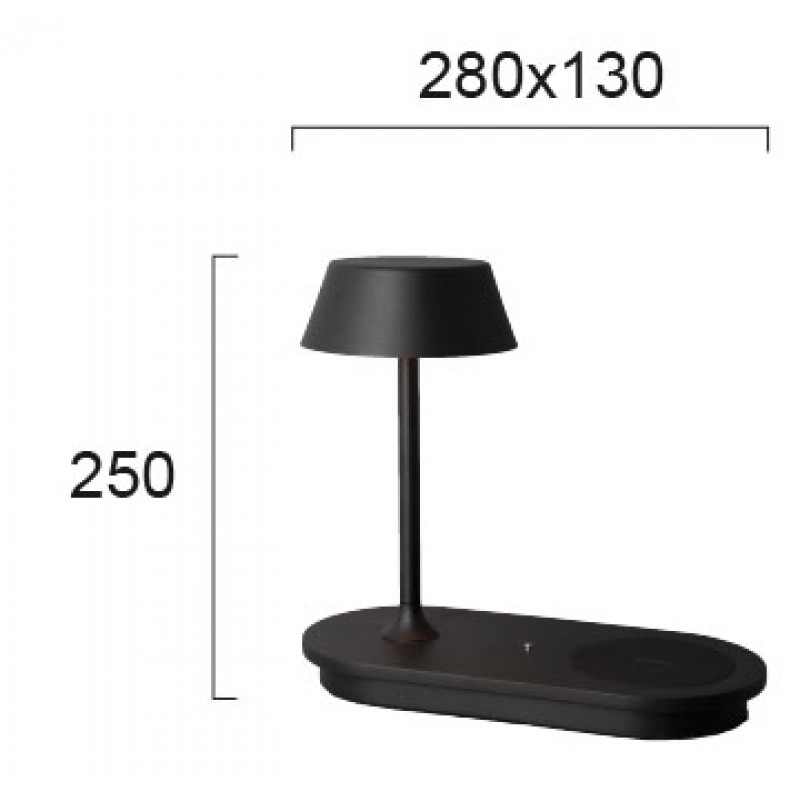 НАСТОЛНА ЛАМПА С БЕЗЖИЧНО ЗАРЯДНО KING LED 7,2W ЧЕРЕН ПЯСЪК IP20 НАСТОЛНА ЛАМПА С БЕЗЖИЧНО ЗАРЯДНО KING LED 7,2W ЧЕРЕН ПЯСЪК IP20