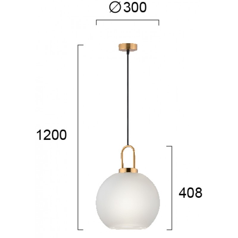 ПЕНДЕЛ DORIA 300 БЯЛ / МЕСИНГ