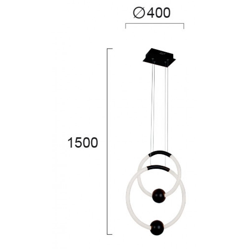 ПЕНДЕЛ GIROTONDO LED 23W 3000K ЧЕРЕН ПЕНДЕЛ GIROTONDO LED 23W 3000K ЧЕРЕН