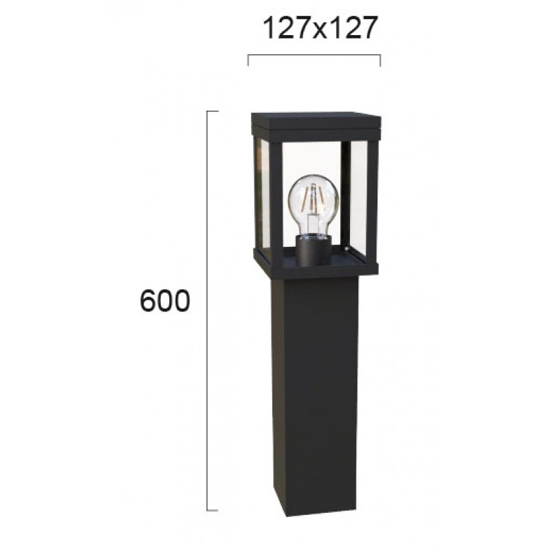 ГРАДИНСКА ЛАМПА KEROS ЧЕРНА H600 IP44