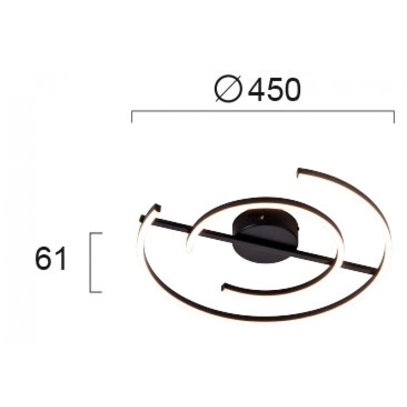 ПЛАФОН 2Л D:450 NOLA LED 27W 3000K ЧЕРЕН МАТ ПЛАФОН 2Л D:450 NOLA LED 27W 3000K ЧЕРЕН МАТ
