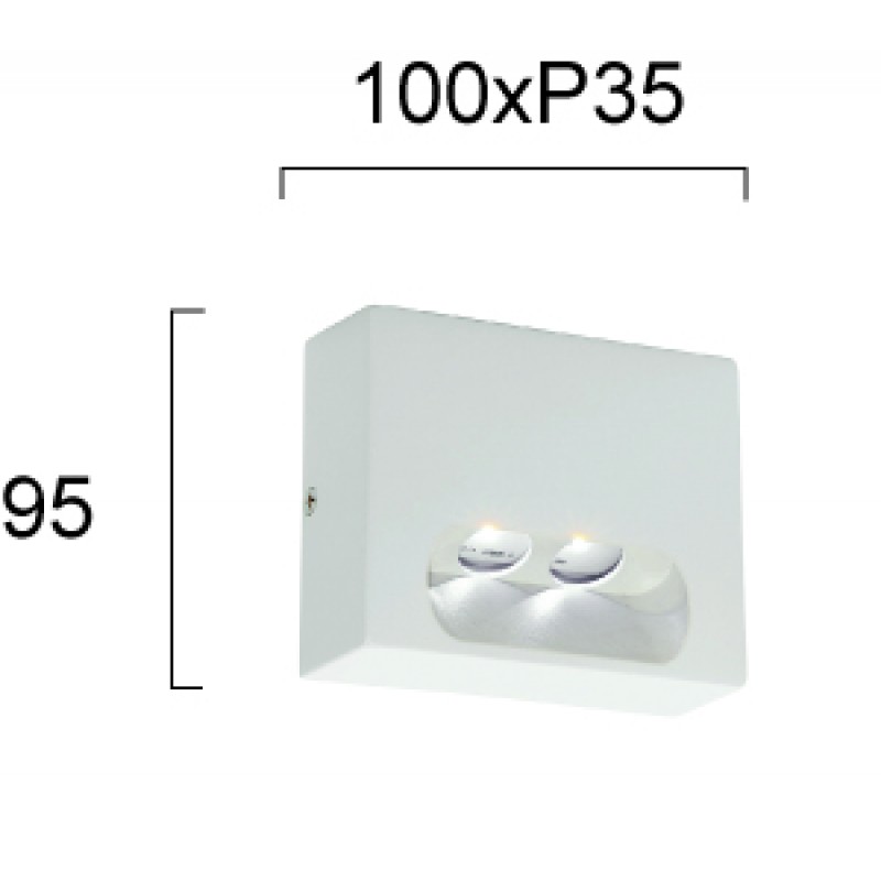 СТЕННА ЛАМПА POROS LED 2W БЯЛА СТЕННА ЛАМПА POROS LED 2W БЯЛА