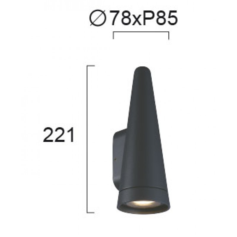 СТЕННА ЛАМПА CLEA АНТРАЦИТ IP54