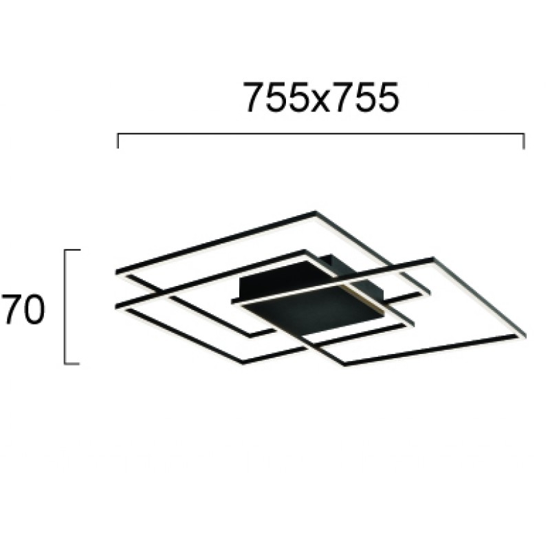LED ПЛАФОН DANIEL 80W 3000K ЧЕРЕН МАТ LED ПЛАФОН DANIEL 80W 3000K ЧЕРЕН МАТ