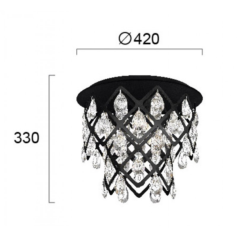 ПЛАФОНИЕРА ДОМИНИК 3ХЕ14 40W ЧЕРЕН