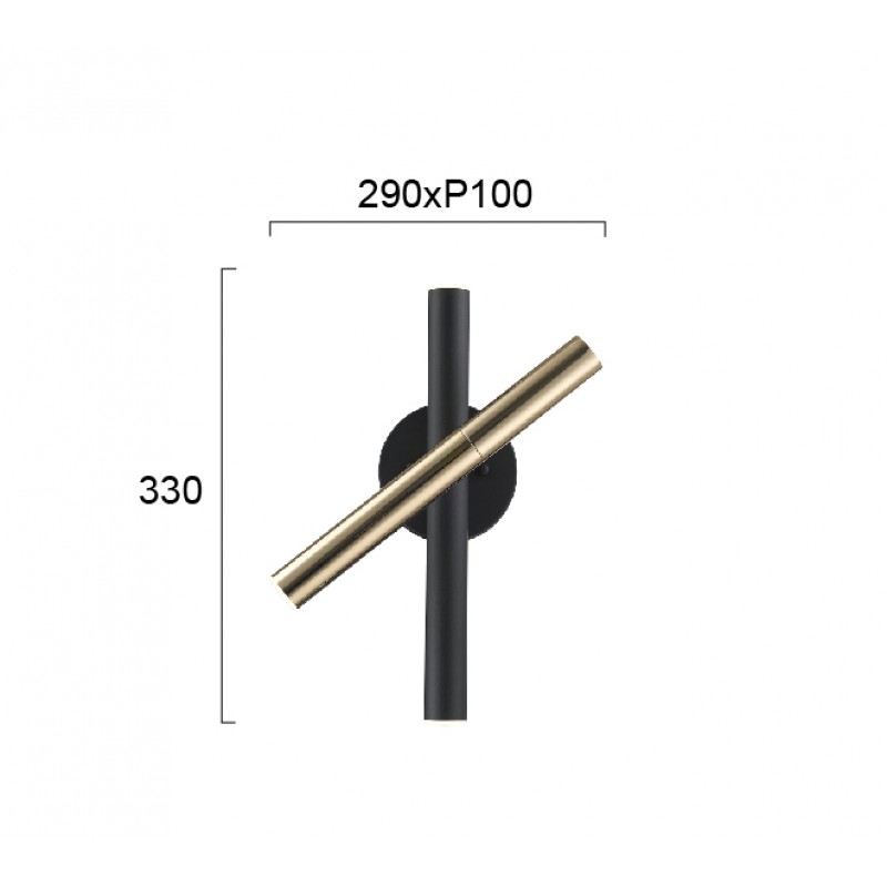 СТЕННА ЛАМПА BALLET LED 15,4W МАТ ЧЕРНО / ФРЕНСКО ЗЛАТО СТЕННА ЛАМПА BALLET LED 15,4W МАТ ЧЕРНО / ФРЕНСКО ЗЛАТО