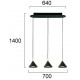 ПЕНДЕЛ 3L BAR JOLLY LED МОДУЛ 25W 3000K ЧЕРЕН/ЗЛАТЕН
