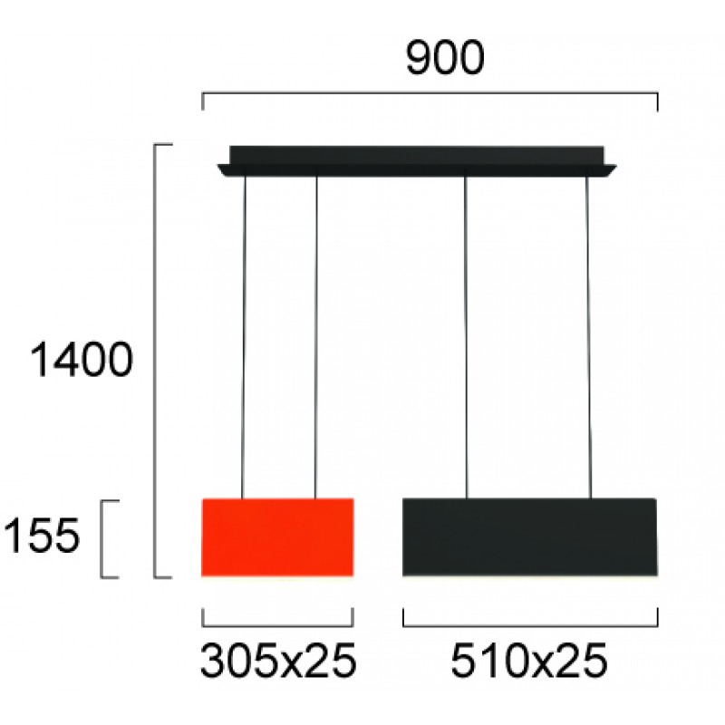 ПЕНДЕЛ CHROMA LED 23,5W ЧЕРЕН / ОРАНЖЕВ