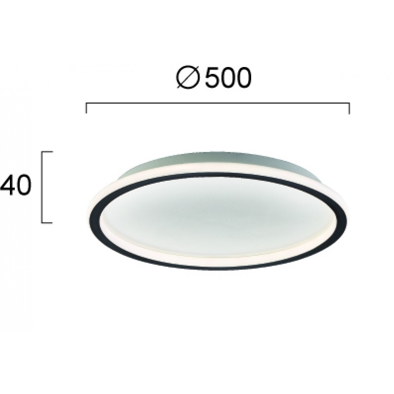 ТАВАННА ЛАМПА АРЛА ЧЕРНА D500 45W LED ТАВАННА ЛАМПА АРЛА ЧЕРНА D500 45W LED