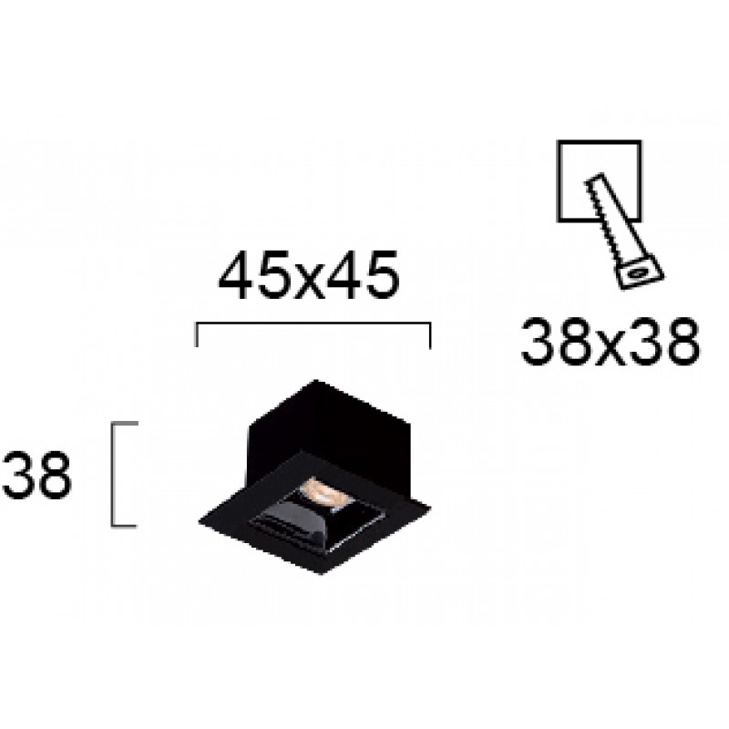 ВГРАДЕН СПОТ ADEN L 45 LED 2W ЧЕРЕН ПЯСЪК ВГРАДЕН СПОТ ADEN L 45 LED 2W ЧЕРЕН ПЯСЪК