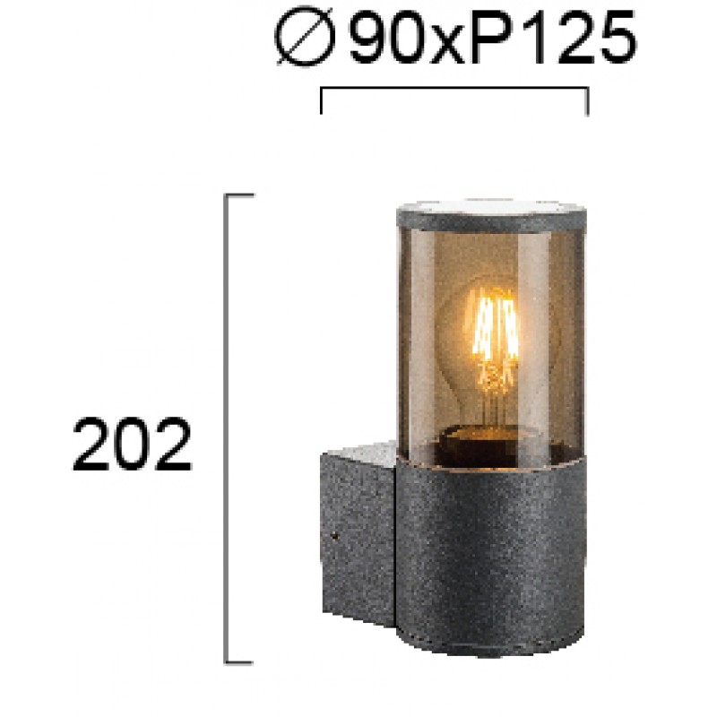 Outdoor Wall Lamp Londres LONDRES E27  LED 1 x Max 20W  DARK GREY IP54 220-240 VAC  PC / ALUMINIUM      4284800 