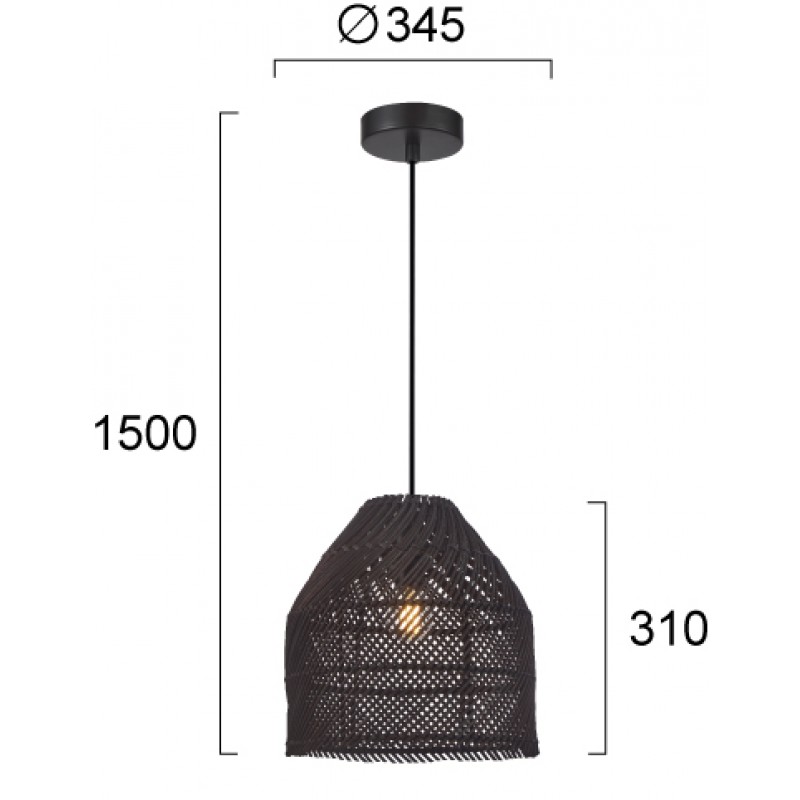 ПЕНДЕЛ ЧЕРЕН MALLONCA E27 40W ПЕНДЕЛ ЧЕРЕН MALLONCA E27 40W
