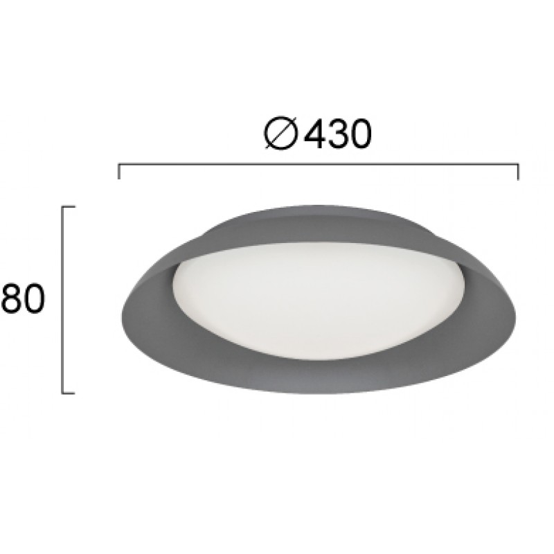 ПЛАФОН БРИТНИ LED 23W 3000K ТЪМНО СИВ