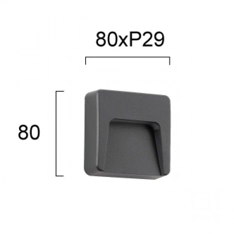 СТЕННА ЛАМПА LED 2W 3000K DARK GREY СТЕННА ЛАМПА LED 2W 3000K DARK GREY