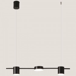 LIGHT FIXTURES HANGING TRIPLE LED 24W 75x150 BLACK 3CCT 144-10000